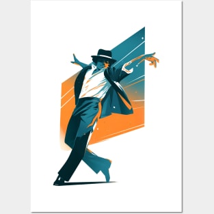 Dancing Icon - Blue and Orange Backdrop - Pop Music Posters and Art